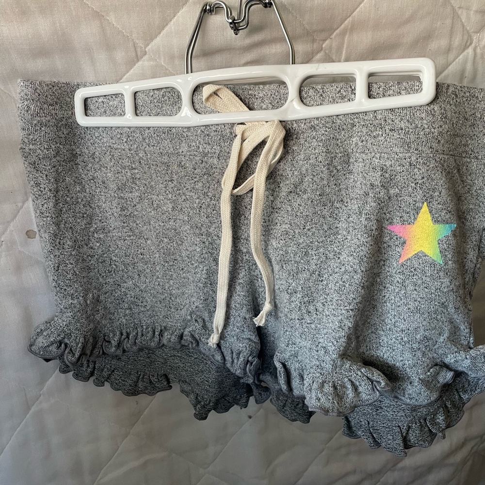 NWT Spirit Gray High Waist Shorts with Ruffled Hem